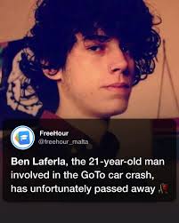 The 21-year-old who was involved in the GoTo car crash last weekend was  identified as Ben Laferla & has unfortunately passed away. The accident  happened last Saturday after the 17-year-old driver lost