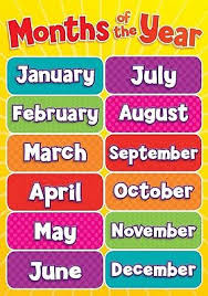 Days of the week chart for toddlers. Months Of Year Children Kids Educational Poster Chart A4 Size School Home Learn 0 99 Picclick Uk