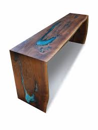 Coffee Table Custom Made Live Edge Walnut Epoxy Resin Turquoise Inlay Dining Console Resin Table Turquoise Furniture Turquoise Table