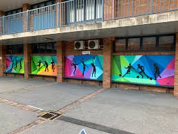 W joli multicolor wall mural the joli wall mural has a happy aura. Mural On Sports Mural Blog