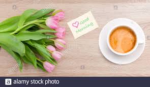Guten morgen kaffee ist fertig tag beginnt mit einem lacheln gute laune coffee good morning youtube. Good Morning Flower Stockfotos Und Bilder Kaufen Alamy