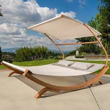 Bayard Outdoor Off White Sunbed With Adjustable Canopy Outdoor Daybed Outdoor Wood Patio Lounge