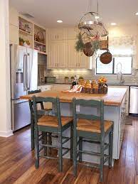 Country Kitchen Island With Bamboo Countertop Modern Kitchen Design Kitchen Design Small Small Modern Kitchens