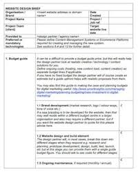 Website Design And Build Briefing Template Website Design Website Redesign Create Name