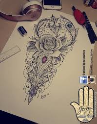 Beautiful Rose Tattoo Idea Design For A Thigh Arm By Dzeraldas Jerry Kudrevicius From Atlantic In 2020 Cuff Tattoo Jewel Tattoo Hip Tattoo