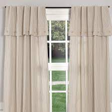 These options include farmhouse valences, panels, tiers, swags, prairie gathered curtains, and even shower curtains. Farmhouse Ticking Taupe Lined Valance Panels 96 Set 2 Piper Classics