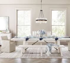 Banks baluster extending rectangular dining table extending dining table for space saving in all kinds of interiors as needed. Benchwright Extending Dining Table Pottery Barn