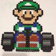 Pixel Art Perles A Repasser Luigi De Mario Kart Art Perle Perles Hama Pixel Art