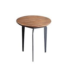 Xbbz Modern Minimalist Mini Solid Wood Wrought Iron Side Table Nordic Balcony Coffee Table Small Round Coffee Table Small Round Side Table Three Legged Table
