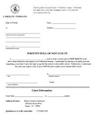 If you have been charged with more than one offence, you can plead guilty or not guilty to each of the separate charges against you. Fillable Online Written Plea Of Not Guilty Martin County Clerks Fax Email Print Pdffiller