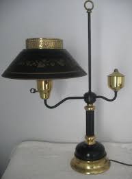 Black And Gold Table Lamp Shade Vintage Tole Lamp Black And Gold Lamp Desk Lamp Metal Gold Lamp Mid Century Table Lamp Black Lamps