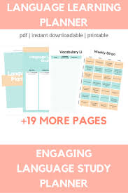Language Learning Planner Language Study Study Planner Foreign Language Learning
