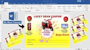 On turquoise background, copy space for design. Ms Word Tutorial Lucky Draw Coupon Design In Ms Word How To Make Coupon Card Design In Ms Word Youtube