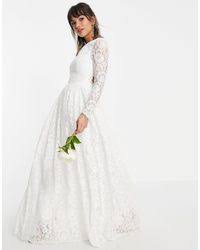 This pretty french corded lace wedding dress by australian designer collette dinnigan (from her princess diaries collection for 2012) is more whimsical but equally as romantic…. Asos Lace Kimono Sleeve Wedding Dress In White Lyst