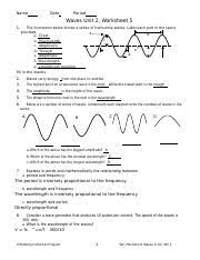 Waves unit 2, worksheet 5. Waves Worksheet Doc Name Date Period Waves Unit 2 Worksheet 5 1 The Illustration Below Shows A Series Of Transverse Waves Label Each Part In The Space Course Hero