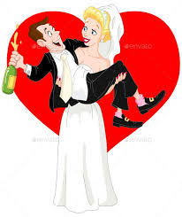 Bride And Groom In 2020 Funny Bride Bride And Groom Cartoon Wedding Illustration