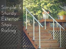 Simple Sturdy Exterior Stair Railing Exterior Stair Railing Stair Railing Diy Stair Railing