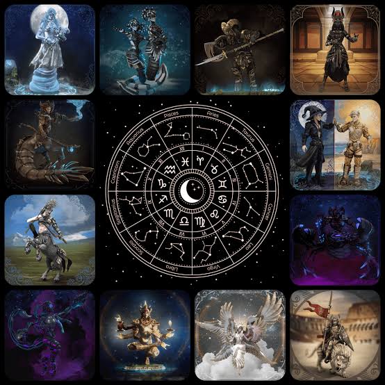 The twelve distinct archetypes of the zodiac, AI generated