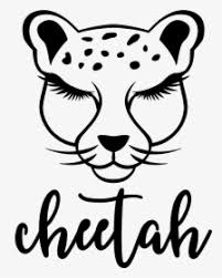 Step two, i drew eye's socket, nose, mouth and ear. Cheetah Cheetahs Bigcats Bigcat Outline Outlines Cheetah Face Clipart Black And White Hd Png Download Transparent Png Image Pngitem