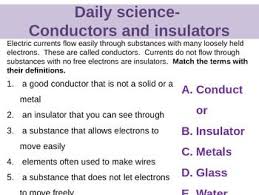 Daily Science Electricity Conductors And Insulators Science Electricity Science Conductors
