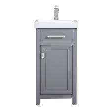 This contemporary vessel sink vanity set creates a modern look in your bathroom at an affordable price. Water Creation Mia18e Mia 18 Inch Single Bowl Ceramics Top Vanity With Single Door Water Creation Mia18g Mia 18 Inch
