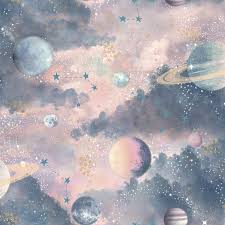 Looking for the best wallpapers? Arthouse Pink Blue 292900 Glitter Planets Stars Wallpaper Cloudy Sky 5050192292900 Ebay