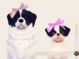 Pets Head Bow For Dog S4cc 34 Colors X2f New Mesh By Me X2f Find At Hat X2f Need Sims 4 Pets Expansion Pack Download Sims 4 Pets Sims Pets Sims 4