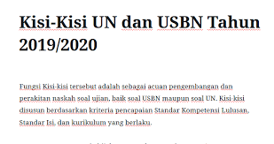 Kisi Kisi Un Dan Usbn Tahun 2019 2020 Mitra Kuliah