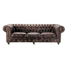 Gestepptes Sofa 4 Sitzer Aus Leder Mokka Vintage Chesterfield Sofa Sofa Vintage