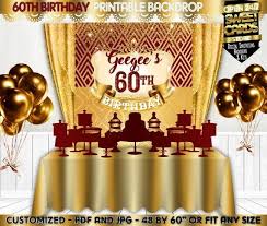 A big milestone like this deserves a big celebration too! 60th Birthday Party Backdrop 60th Anniversary Burgundy Gold Etsy 60th Birthday Party 60th Birthday Backdrops For Parties