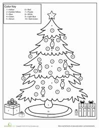 color by number christmas tree worksheet education com