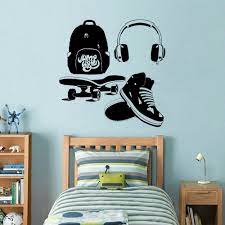 Well made, well loved · livable, lasting quality Street Style Wall Decal Teen Room Headphones Skate Cool Wall Stickers Modern College Dormitory Wall Decor Vinyl Wallpaper Y402 Wall Stickers Aliexpress