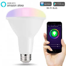 Smart Led Bulbs Wi Fi Br30 Flood Light Bulb 75w 80w Equivalent 10w Color Ambiance Changing Lights 1000lm Dimmable Smart Recessed Lighting For Kitchen Compatible With Amazon Alexa