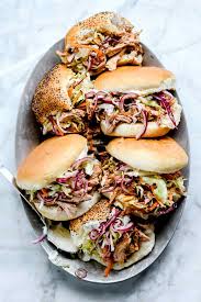 Pulled pork is so good served in brioche buns with red cabbage & apple 'slaw. Pulled Pork Sandwiches With Crunchy Slaw Foodiecrush Com