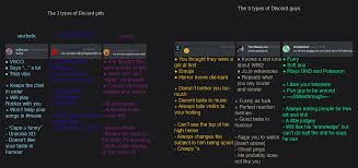 Hello there cutie (づ๑╹ᵕ╹๑)づ in this tutorial video i will be showing you guys how to create aesthetic discord server for beginners . Types Of Girls And Guys You Find On Discord Starterpack R Starterpacks Starter Packs Know Your Meme