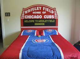 Chicago Cubs Bed Wrigley Field Marquee Headboard Full Size Head Board Queen Rare Cubs Room Chicago Cubs Crafts Cubs Decor