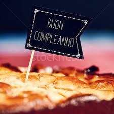 Cake Tekst Gelukkige Verjaardag Italiaans Zwarte Stockfoto C Nito 6808181 Stockfresh