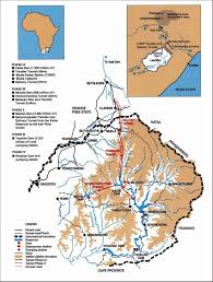 Physical map of lesotho showing major cities, terrain, national parks, rivers, and surrounding countries with international borders and outline maps. Map Of The Lesotho Highlands Water Project Lhda 1995 4 Download Scientific Diagram