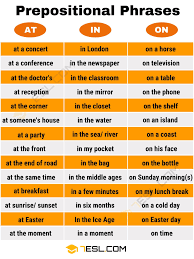 Prepositional Phrase Definition Rules Examples Of Prepositional Phrases 7 E S L Prepositional Phrases English Prepositions Advanced English Vocabulary
