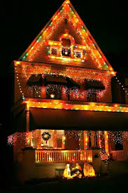 Nothing Beats The Beautiful And Vibrant Look Of Bright Multi Colored C9 Lights We Used To Decorate Ou Christmas House Lights Christmas Lights Christmas House