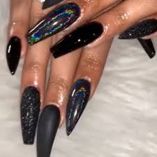 Black Acrylic Nails Coffin Designs What S Your Favorite Name Shape Cubanxclusiveee Ballerinanails Ballerinashape Nai Black Acrylic Nails Coffin Nails Designs Black Coffin Nails