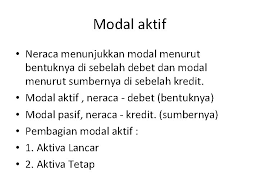 Menurut asalnya, modal pasif dibedakan atas modal sendiri dan modal asing ataupun modal badan usaha dan modal kreditur / hutang. Modal Dalam Perusahaan 1 Menurut Akuntansi Modal Adalah
