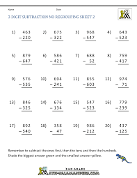 2 digit subtraction without regrouping pdf. Three Digit Subtraction Without Regrouping Worksheets