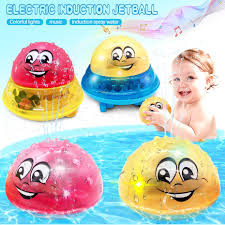 Fill the tub with about 3 inches of water that feels warm, but not hot, to the inside of your wrist. Baby Bath Toys Water Spray Rotate With Light Music Shower Pool Toddler Swimming Party Bathroom Led Light Bathing Childen Toys Bath Toy Aliexpress