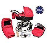 allivio 3 in 1 travel system with baby pram car seat pushchair accessories black raspberry red http www curiosit pushchair baby prams pram stroller