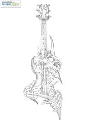 Black And White Electric Guitar Drawing Image Result For Guitar Skull Music Tattoos Sketches Guitar Drawing