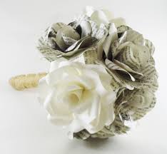 Paper flowers have been massively popular the last couple years. Paper Flower Wedding Bridal Bouquet Paper Roses Wedding Flowers Weare D Crafts