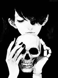 Black And White Anime Boy Pinterest Anime Skull And Black And White Image Dark Anime Art Anime