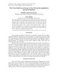 Why should you take qualitative research notes? Pdf The Town Hall Focus Group A New Format For Qualitative Research Methods