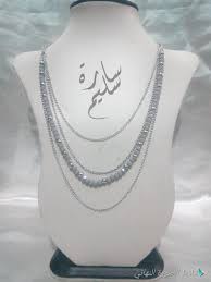 عقد من الكريستال مع سلاسل معدنية هاند ميد Chain Necklace Chain Jewelry